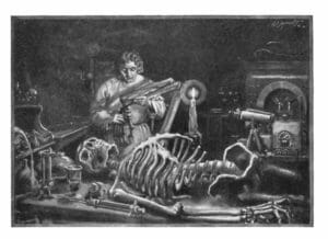 Themes Science Fiction, public domain image from Frankenstein novel